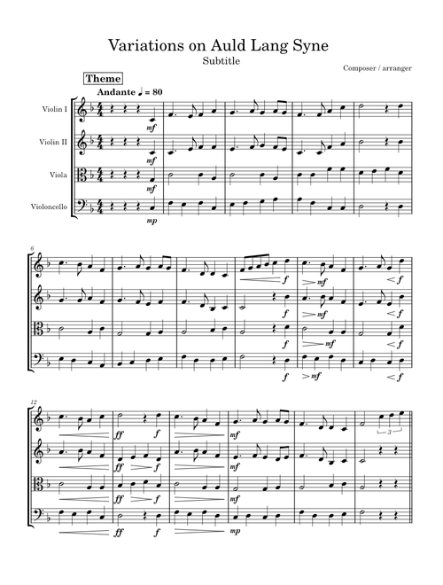 Variations on "Auld Lang Syne", ZV 141