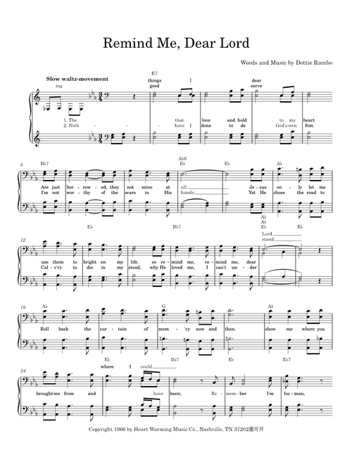 Remind me Dear Lord – Dottie Rambo