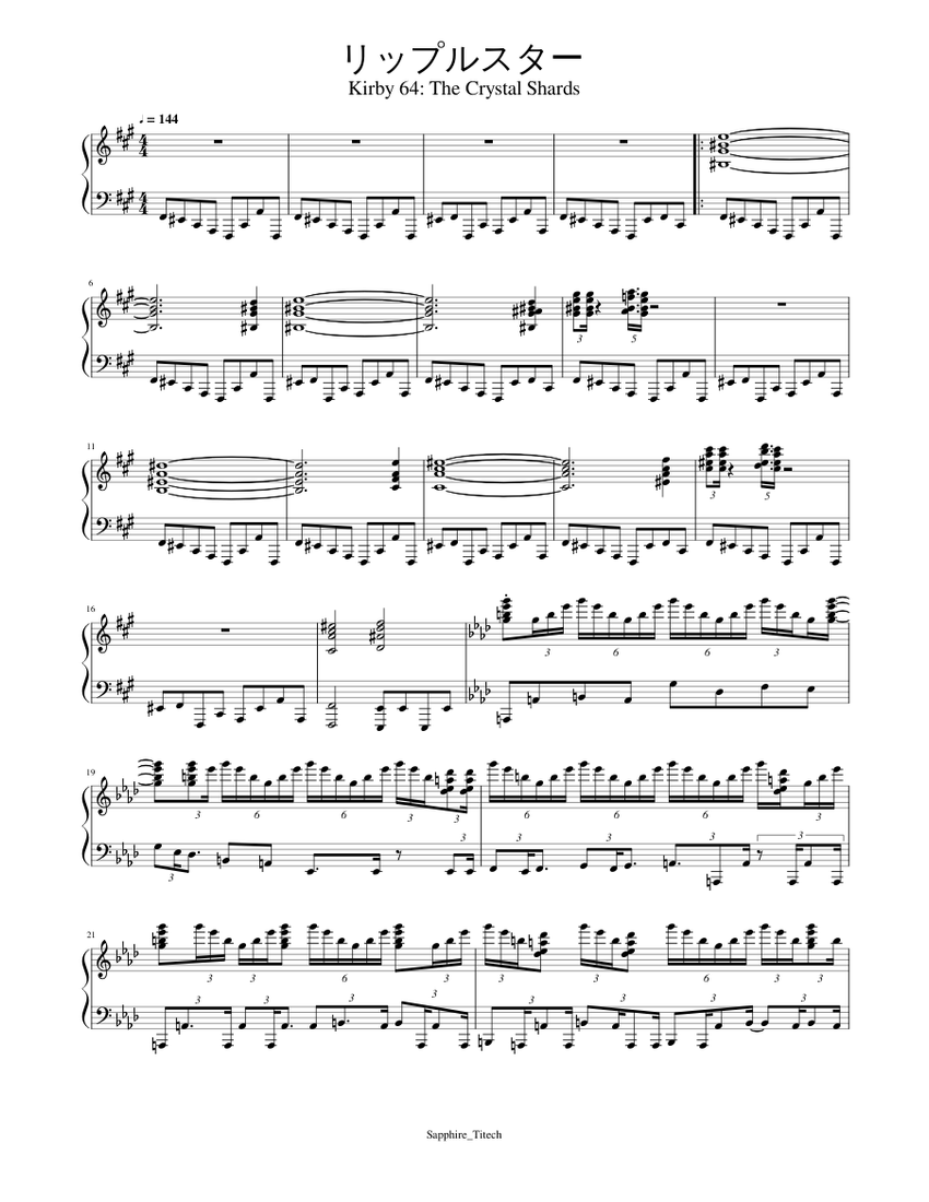 リップルスター Sheet Music for Piano (Solo) | MuseScore.com