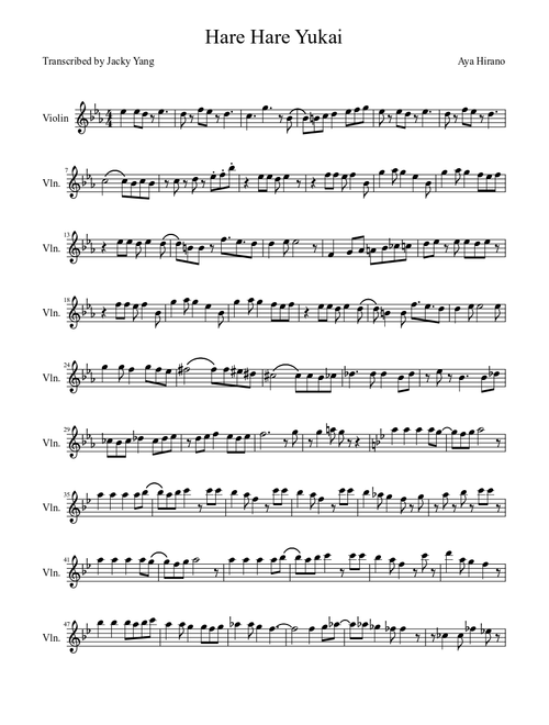 Hare Hare Yukai Violin