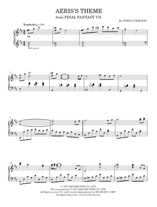 Aeris Theme - Nobuo Uematsu (Piano Solo)