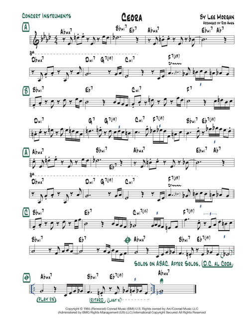 Ceora (Arr. Rob Ames) - Lee Morgan (Lead Sheet - Fake Book)