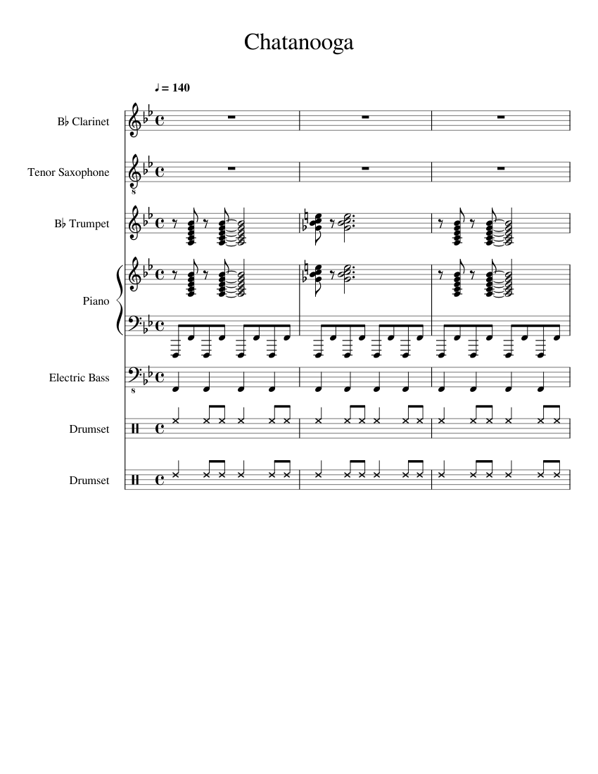 Chatanooga Choo Choo Sheet Music for Piano, Clarinet in b-flat ...