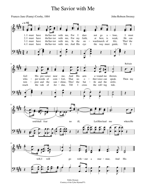 The savior with me - John R. Sweney