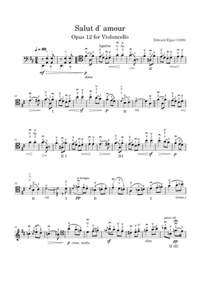 Salut d'amour viola Sheet Music for Cello (Solo) | MuseScore.com