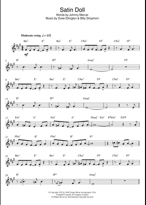 Satin Doll Sheet Music with Chords for Flute, Saxophone alto
