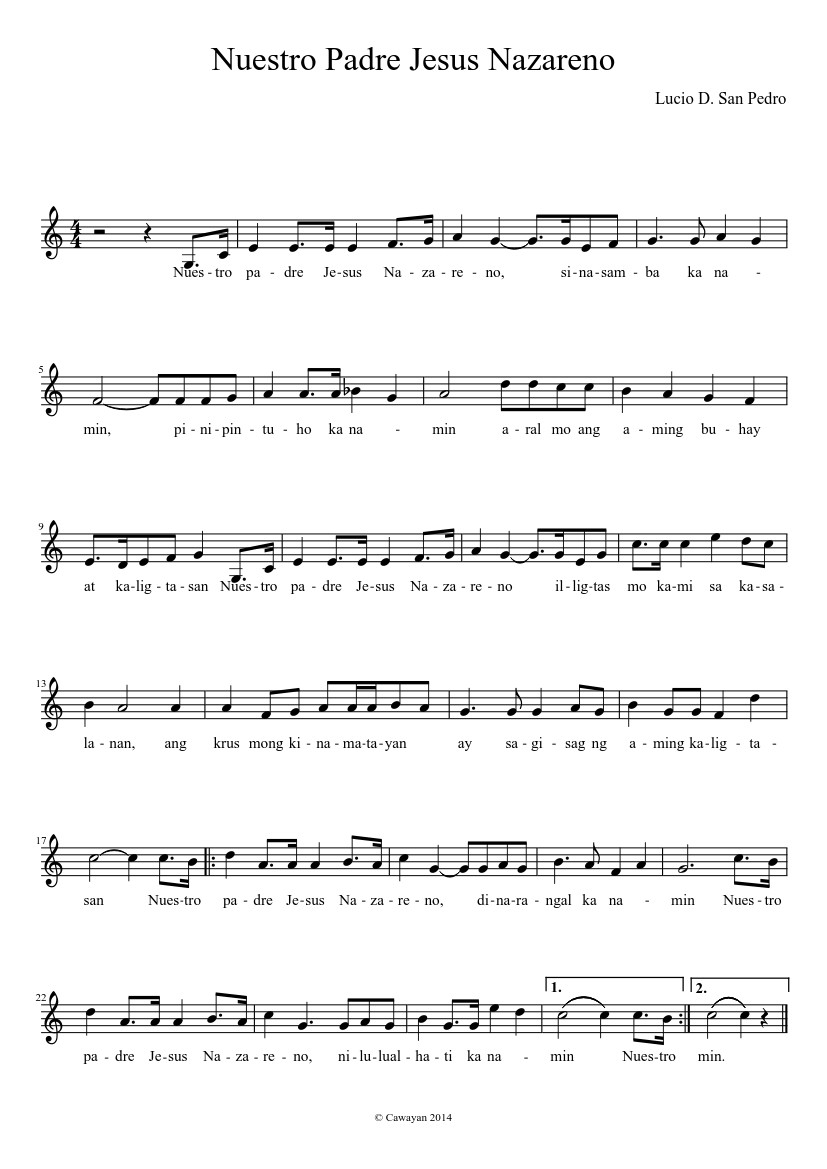 Nuestro Padre Jesus Nazareno Sheet music for Vocals (Solo) 