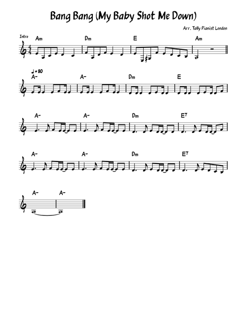 Bang Bang (My Baby Shot Me Down) – Nancy Sinatra Bang Bang (My Baby Shot Me Down)