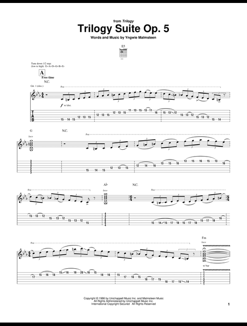 Trilogy Suite Op. 5 - Yngwie Malmsteen (Guitar Tab)