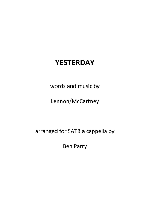Yesterday (Arr. Ben Parry) - En Vogue (Choral, SATB)