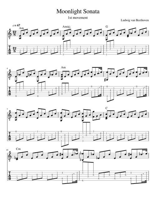 Moonlight Sonata - 1st movement f