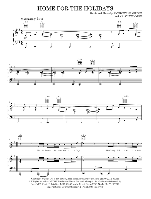 Home for the holidays - Eric Clapton (Piano-Vocal-Guitar)