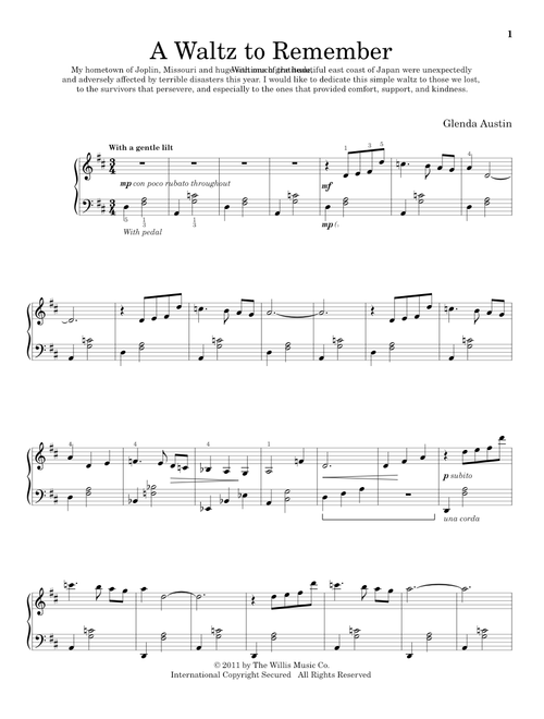 A Waltz To Remember - Glenda Austin (Educational Piano)
