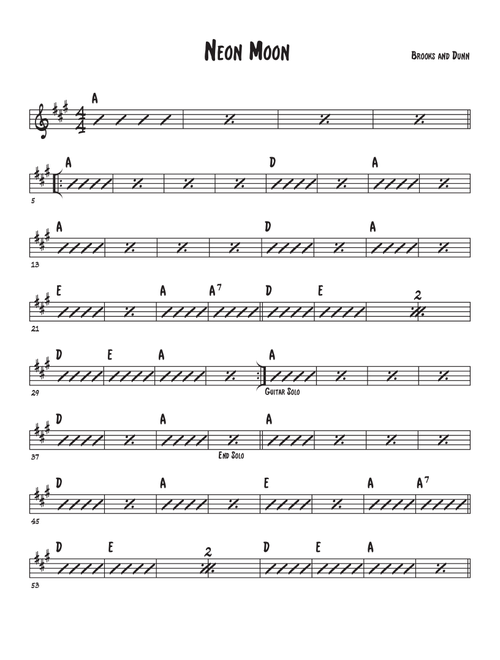 Neon Moon (Arr. David M Fagnant) - Brooks & Dunn (Piano-Vocal-Guitar)