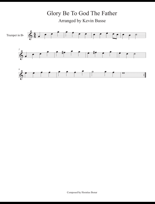 Glory Be To God The Father (Easy key of C) - Trumpet (Arr. Kevin Busse) (Trumpet Solo)