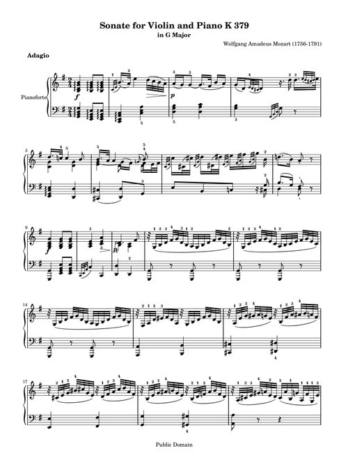 Wolfgang Amadeus Mozart Sonate for violin and piona (Arr. GLCreatives) (Small Ensemble)
