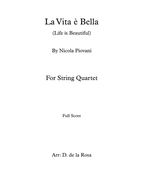 Life Is Beautiful (la Vita E Bella) (Arr. Daniel de la Rosa Oliva) - Nicola Piovani (Brass Ensemble)