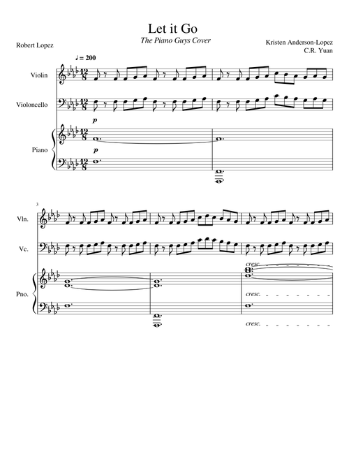 Let it Go the Piano Guys Violin Cello Piano