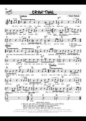 Cryin' Time (Lead sheet with lyrics ) Sheet Music with Chords for Piano ...