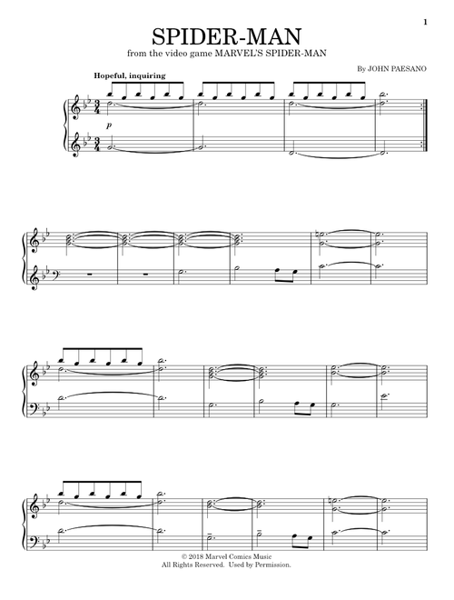 Spider-Man - John Paesano (Easy Piano Solo)