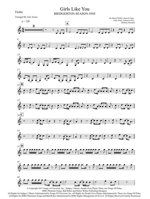 Girls Like You (Arr. Alex Souza) - Maroon 5 (Violin Solo)