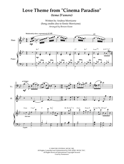 Love Theme (tema D'amore) (Arr. Benson Kwan) - Ennio Morricone, Andrea Morricone (Small Ensemble)