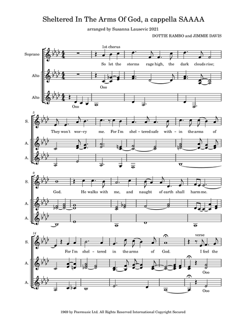 Sheltered In The Arms Of God (Arr. Susanna Lausevic) - Dottie Rambo, Jimmie Davis (Choral, SAA)