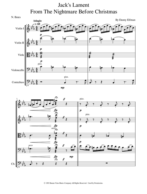 Jack's Lament (Arr. Nicola Bates) - Danny Elfman (String Ensemble)