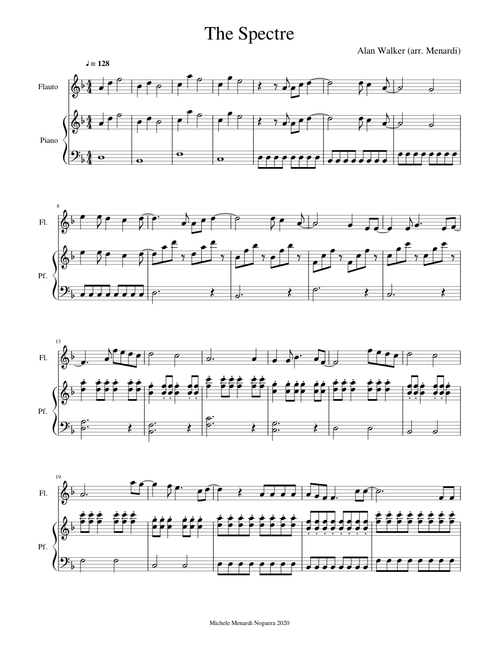 The Spectre Alan Walker for flute and piano