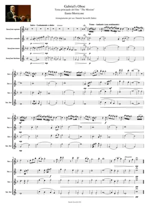 Saxoboe Gabriel's Oboe (For Sax Quartet) Sheet Music for Saxophone alto ...
