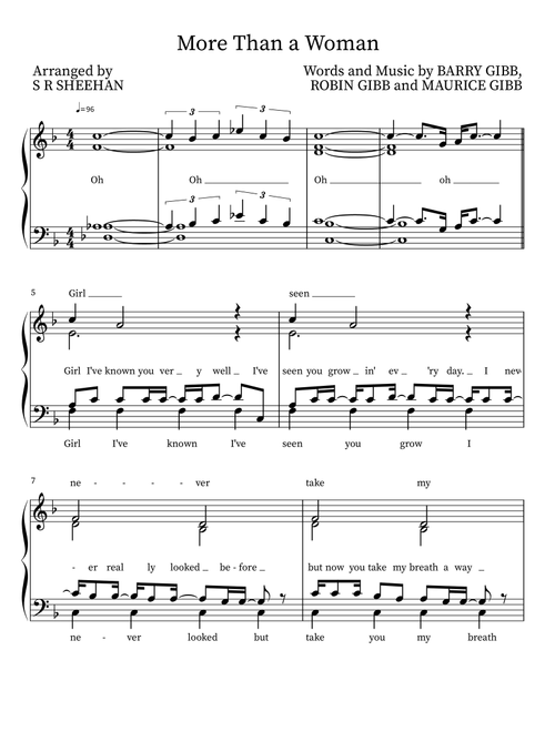 More Than A Woman (Arr. S R Sheehan) - The Bee Gees (Choral, SATB)