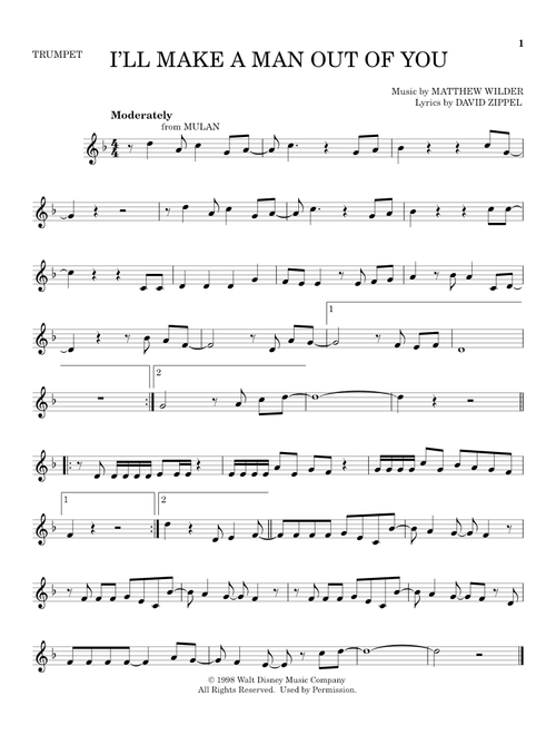I'll Make A Man Out Of You (from Mulan) - David Zippel (Trumpet Solo)