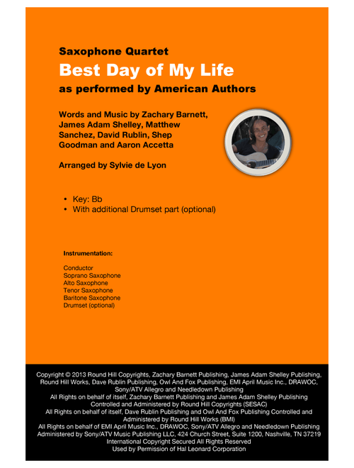 Best Day Of My Life (Arr. Sylvie de Lyon) - American Authors (Woodwind Ensemble)