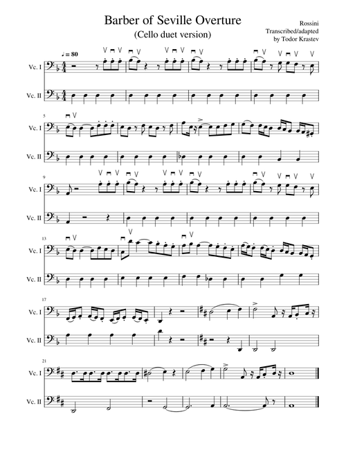 Rossini - Barber of Seville Overture - cello duet