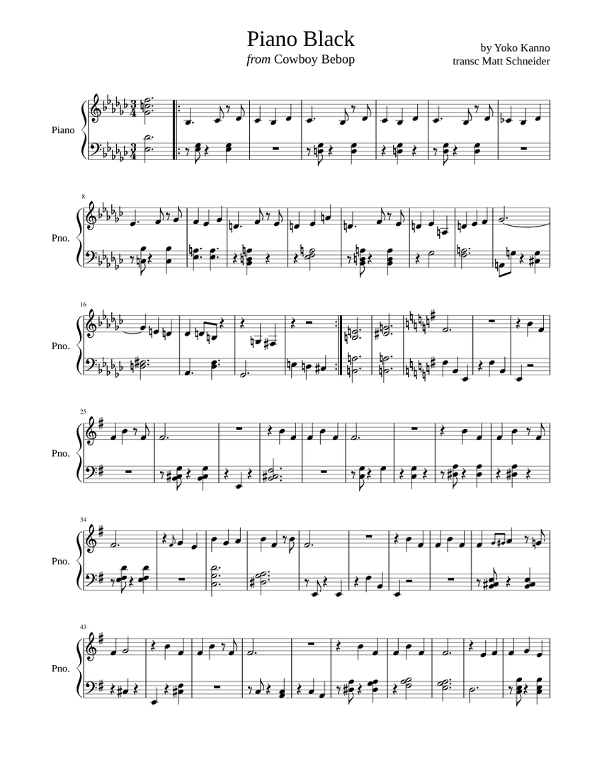 その他 COWBOY BEBOP BAND SCORE Cowboy Bebop piano solo medley – Yoko Kanno 楽譜 ピアノ (ソロ