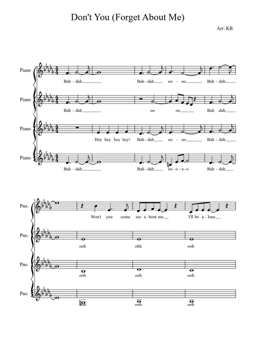 Don't You (Forget About Me) - SSAA