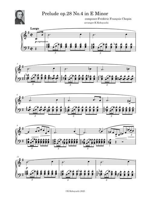 Prelude in E Minor Op. 28 No. 4 – Frédéric Chopin