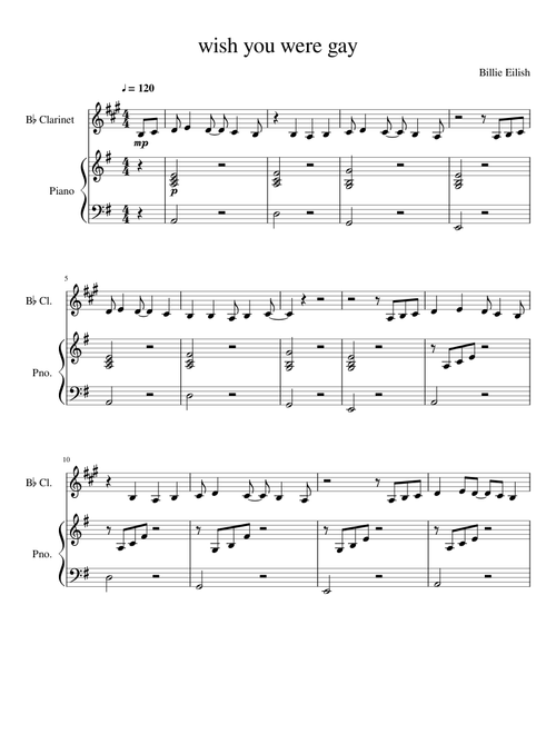 Wish you were gay Clarinet