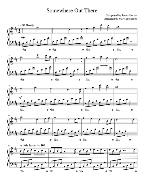 Somewhere Out There - James Horner | Arranged by Mary Sue Brock