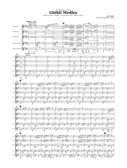 Ghibli Medley - Full Clarinet Quintet
