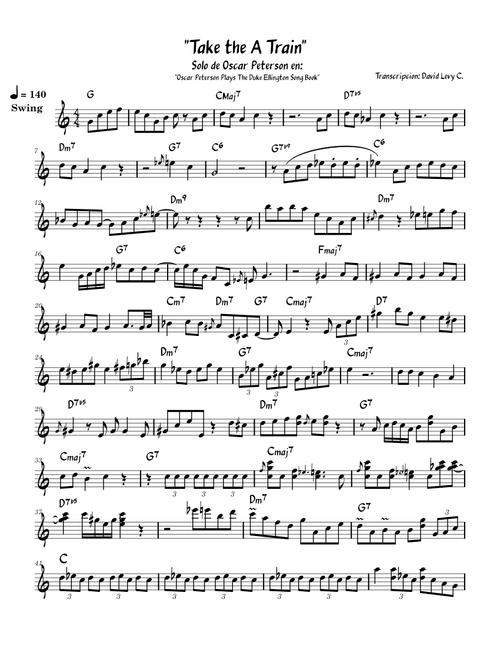 Take The "A" Train – Oscar Peterson Take The  A Train Oscar Peterson Solo Transc