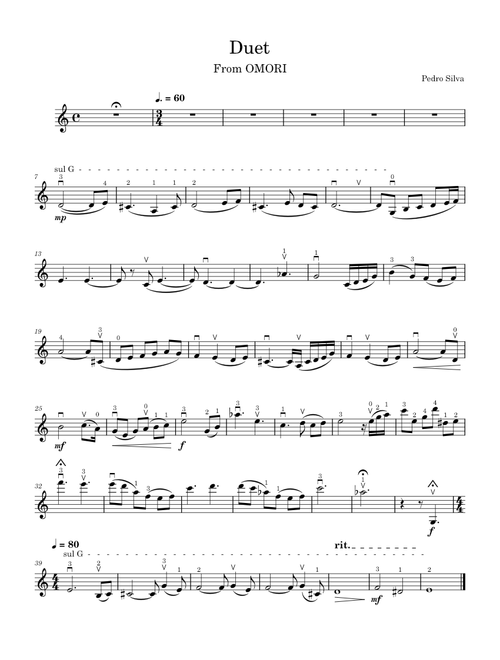Final Duet – Pedro Silva OMORI - Duet (Violin Score)