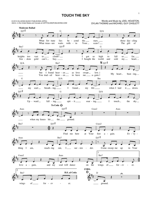 Touch The Sky - Hillsong United (Lead Sheet - Fake Book)