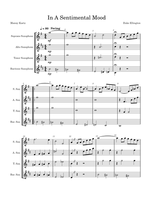 In A Sentimental Mood – Duke Ellington