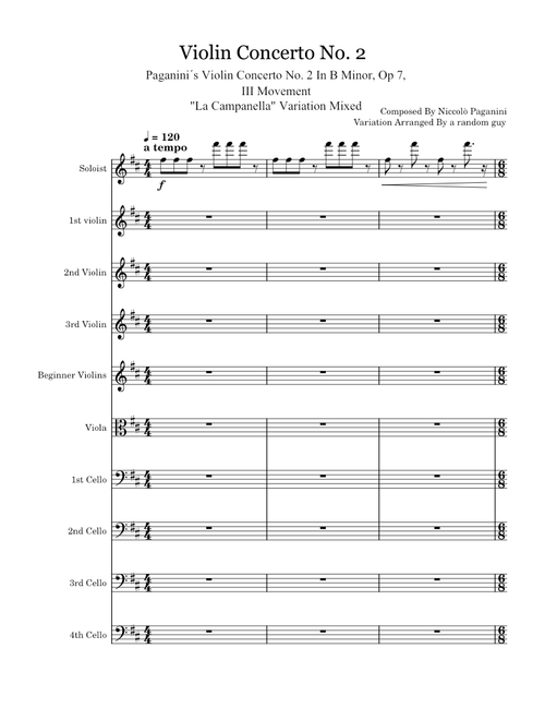 Violin Concerto No 2, Op. 7 "La Campanella" (Mixed and slightly easier variation)