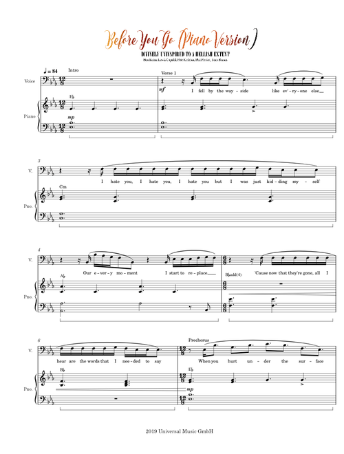 Before You Go (Piano Version)