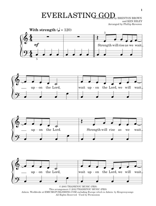 Everlasting God - Lincoln Brewster, Chris Tomlin, Brenton Brown (Beginning Piano Solo)