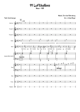99 luftballons by Nena music | Download or print Musescore.com