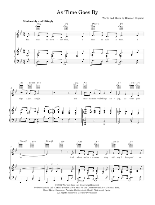 As time goes by - Vera Lynn (Piano-Voice-Guitar)