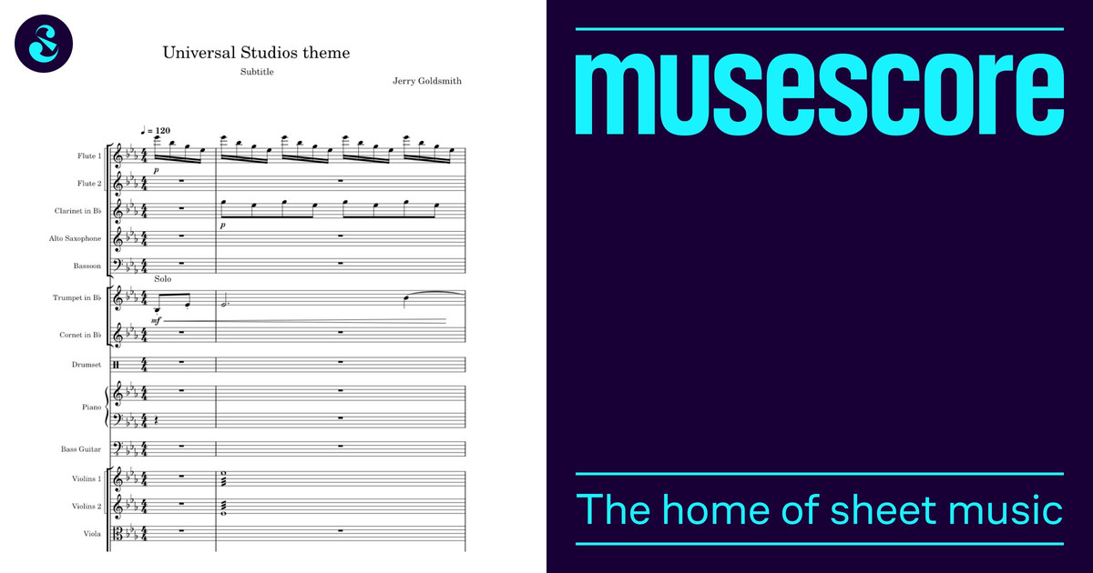 Universal studios fanfare - Jerry Goldsmith Sheet Music with